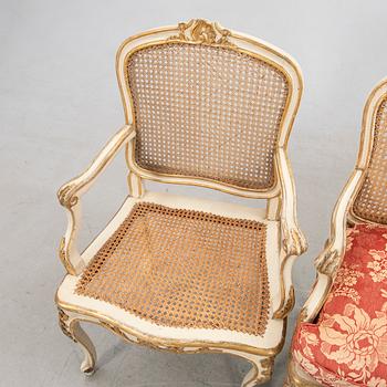 Armchairs, 4 pcs, Rococo style.