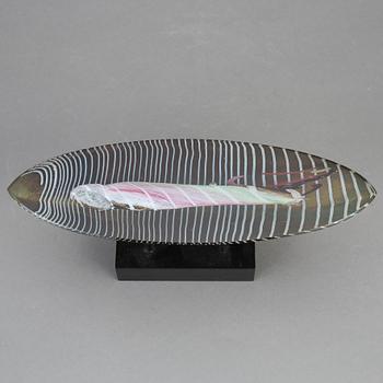 SKULPTUR, glas, Bertil Vallien, Kosta Boda. Signerad studio edition 387/500.
