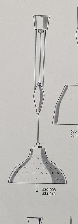 Bertil Brisborg, taklampa, modell "530-008", Nordiska Kompaniet, 1950-tal.