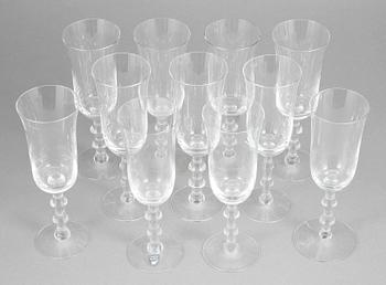 VINGLAS, 11 st, "Salut", Simon Gate, Orrefors, 1900-tal.