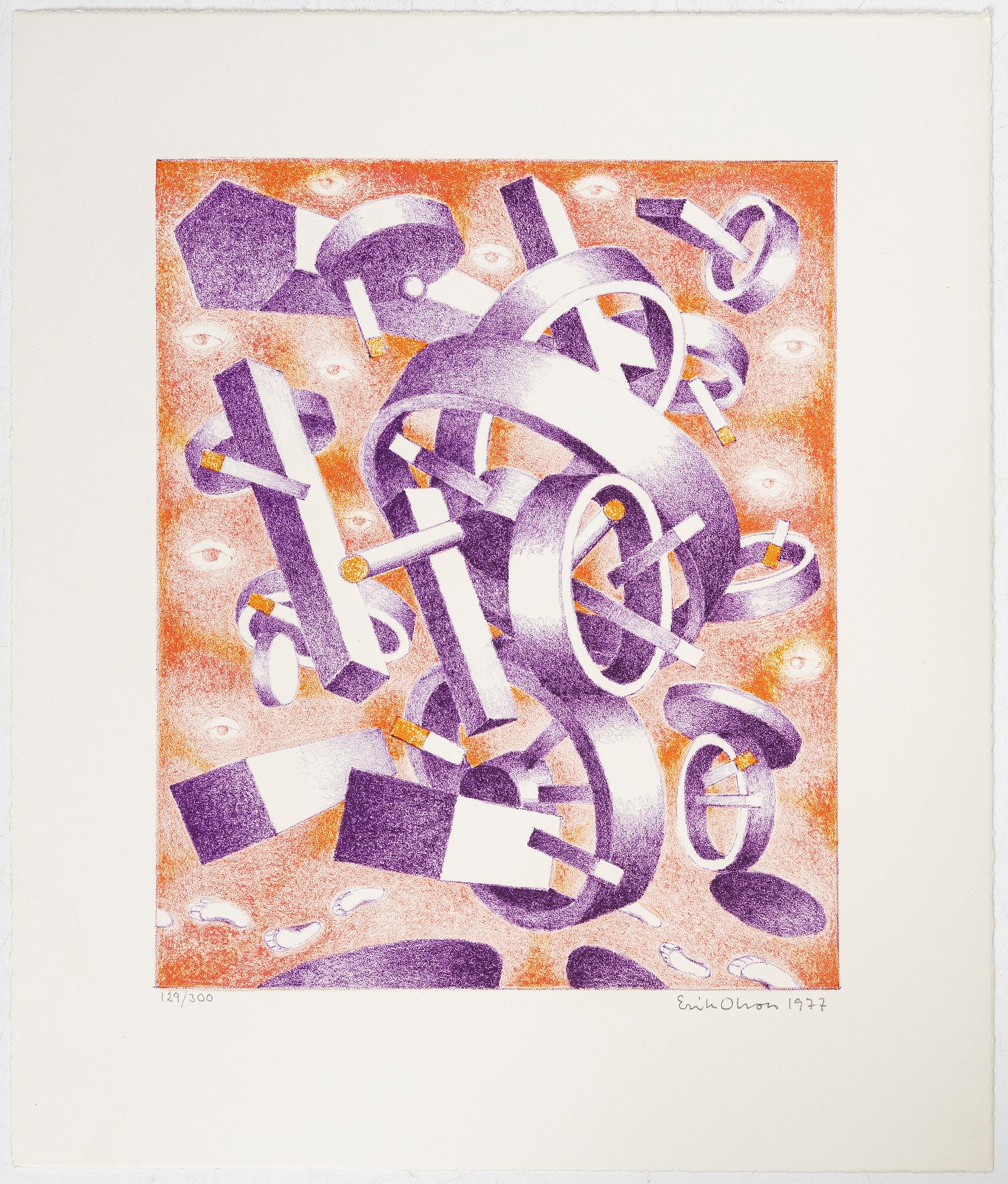 Erik Olson, 'En sökares vandring', folder with colour lithographs, 3 works, including book and catalogue.