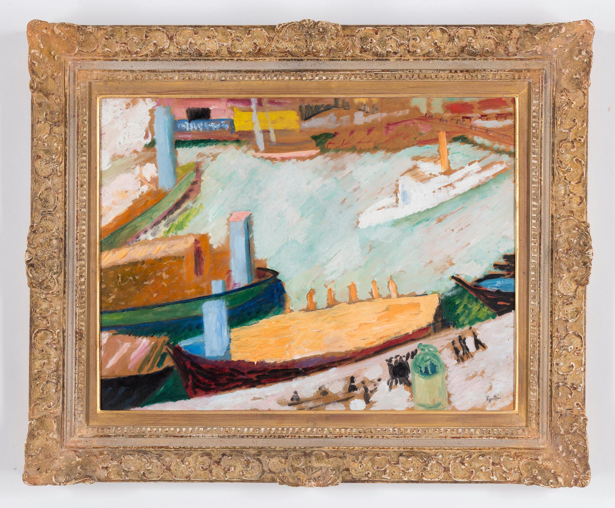 Sigrid Hjertén, Kornhamnstorg, Street scene from Stockholm.