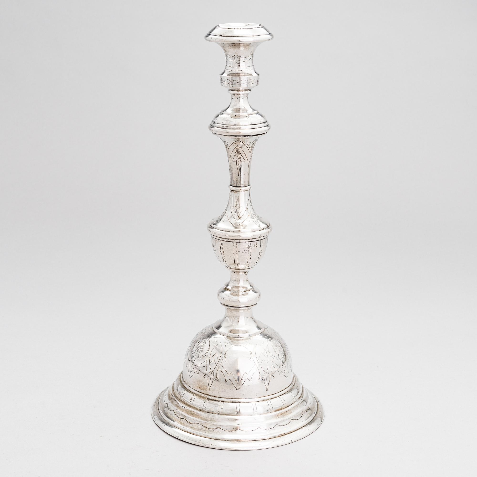 A Viennese silver candlestick, maker's mark CW, Austro-Hungarian Empire 1872-1922.