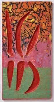 Stephen Buckley, mixed media, signed and dated 1989 on verso.