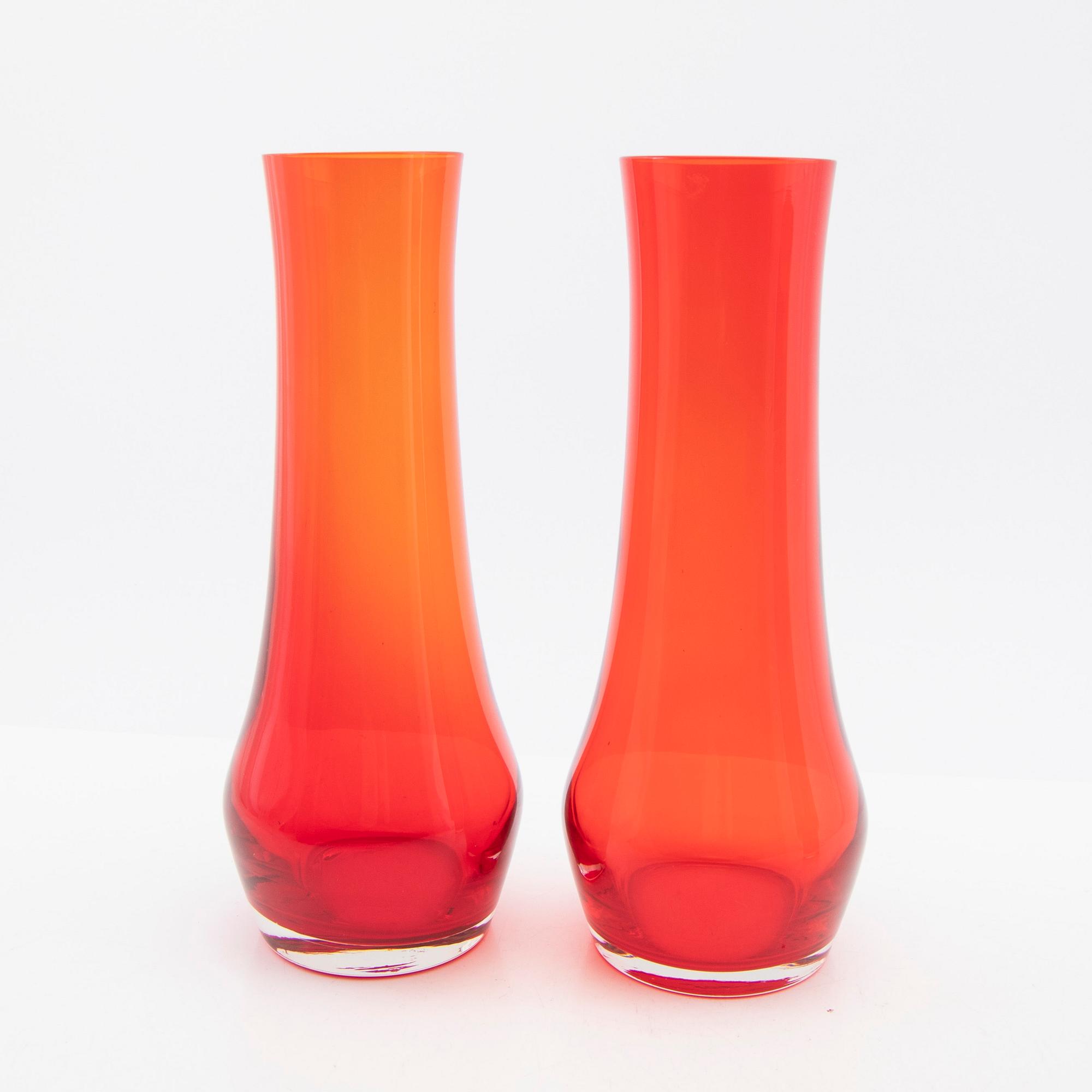 Tamara Aladin, Vases, 4 pcs, glass, Riihimäen Lasi, Finland, 1960s/70s.