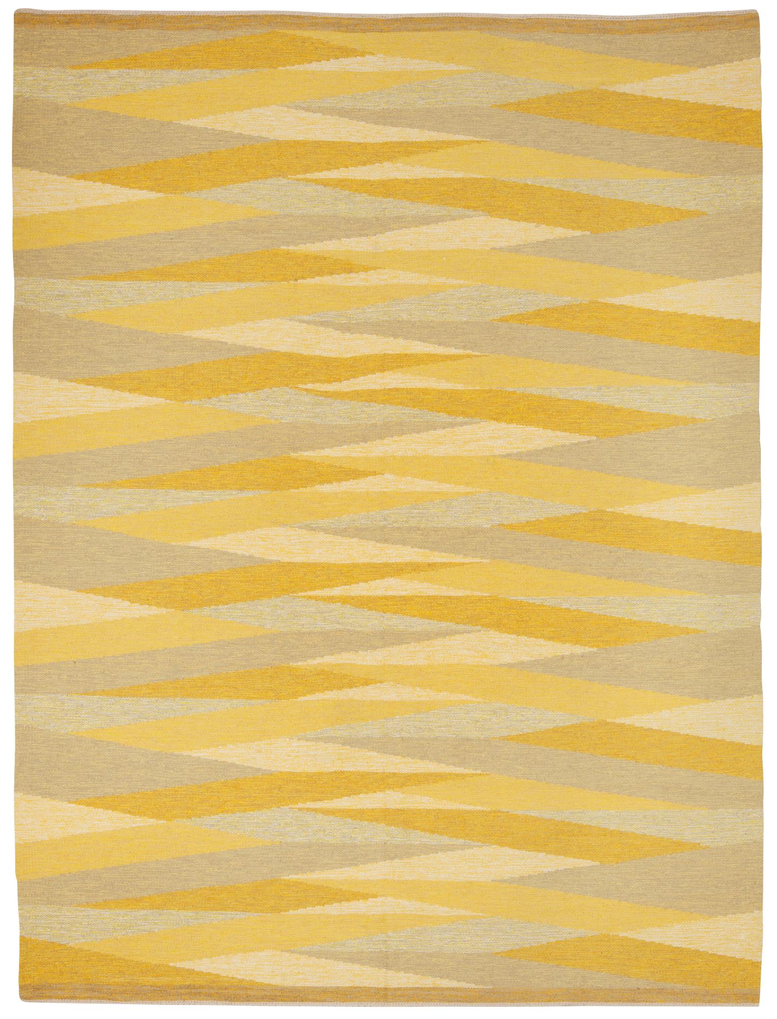 CARPET. Flat weave and tapestry weave. 305 x 230 cm. Probably Elsa Gullberg. Sweden around 1950's-60's.