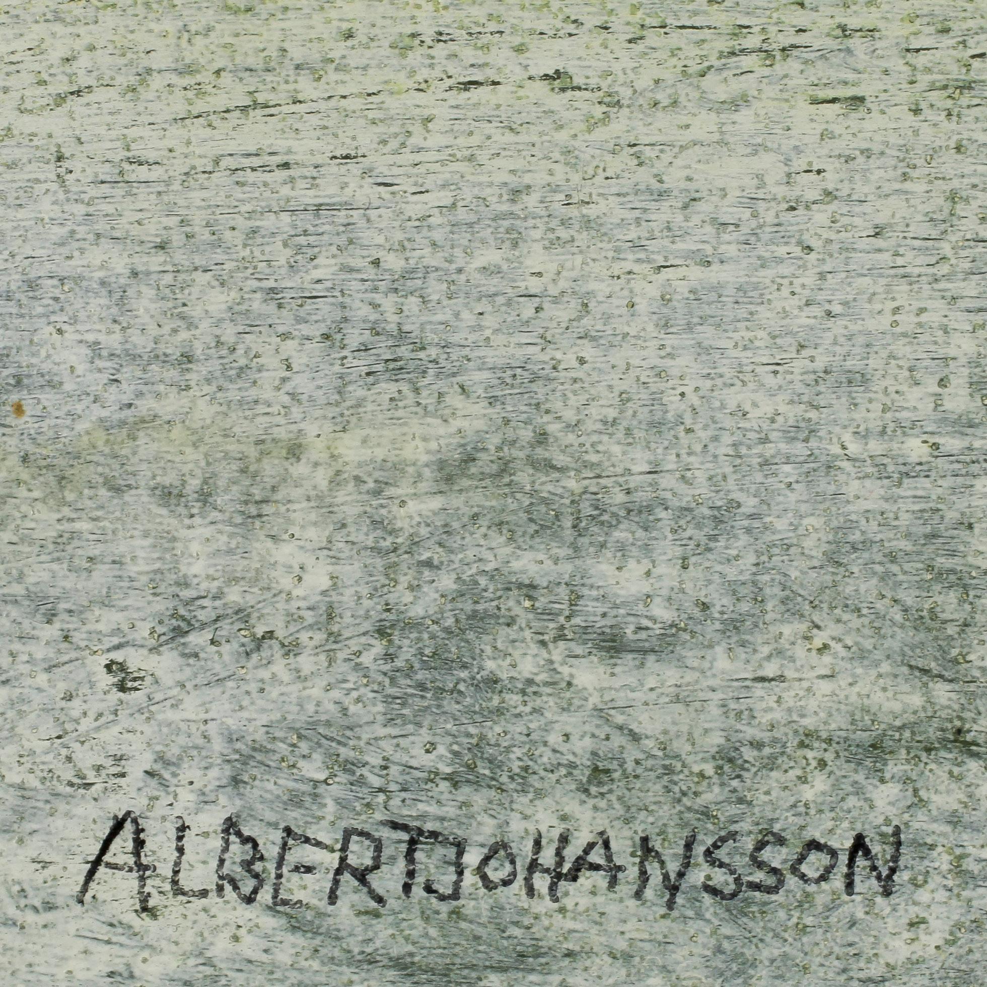 ALBERT JOHANSSON, olja på pannå, sign. Dat á tergo 1979.