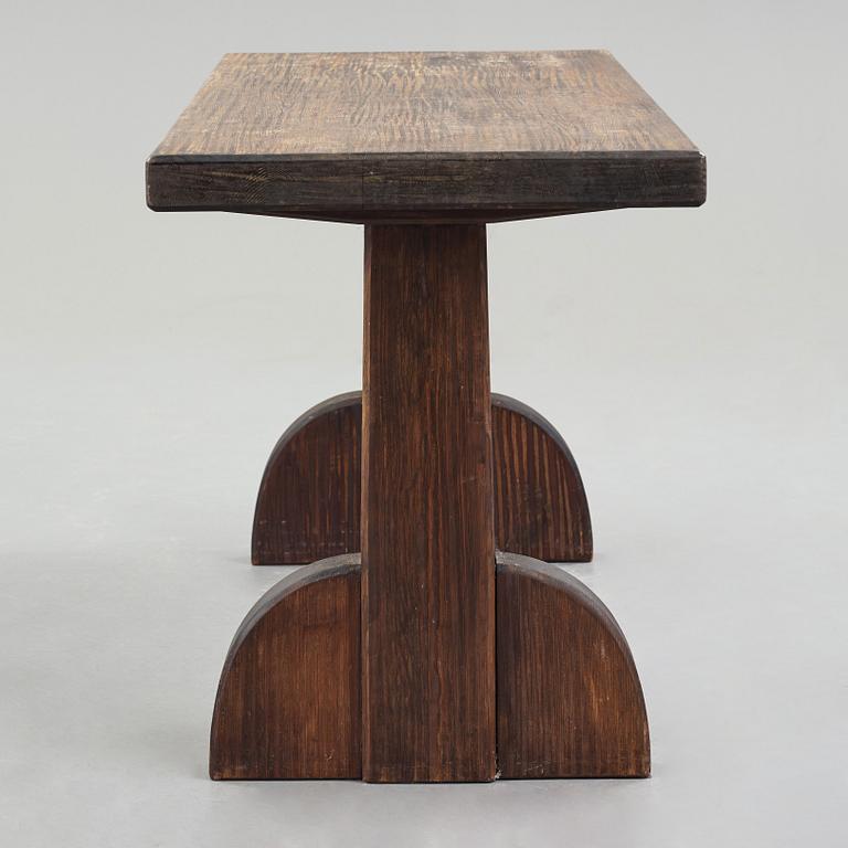 Axel Einar Hjorth, a stained pine "Sandhamn" table, Nordiska Kompaniet Sweden 1933.