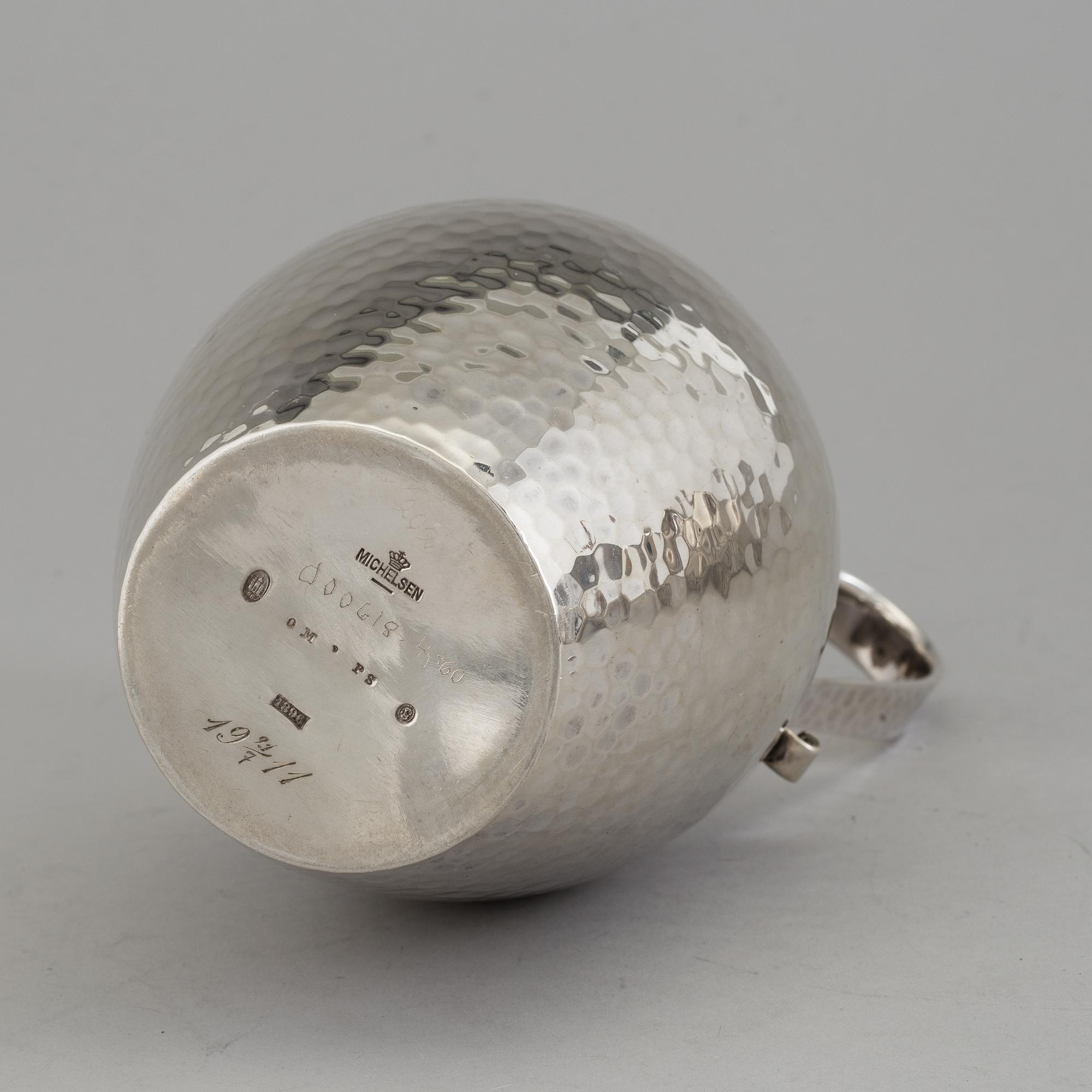 A Danish silver wine jug, maker's mark Michelsen, Copenhagen 1896.