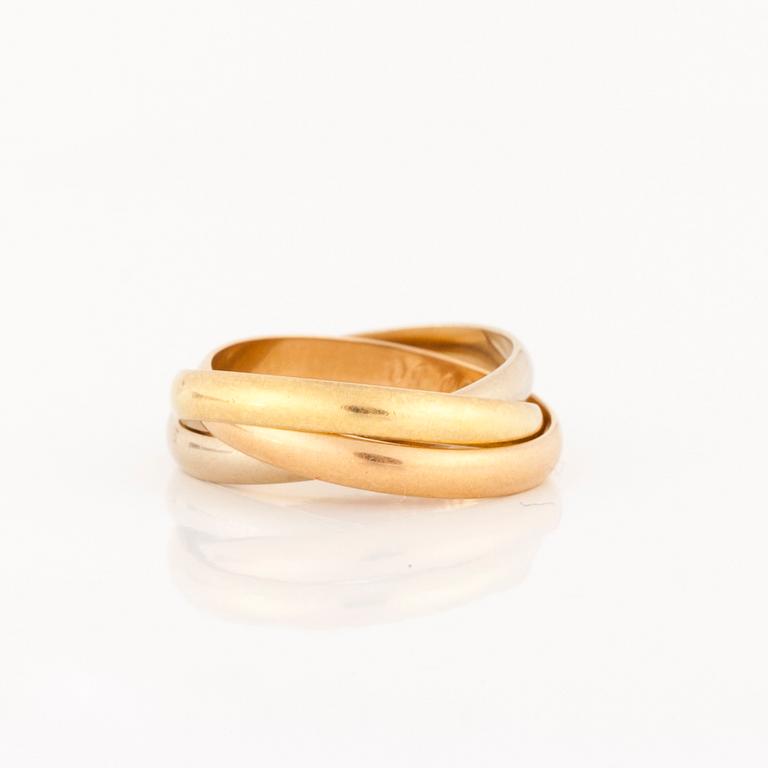 RING, 18K guld, trefärgsguld, Cartier Trinity, vikt 4,8 g.