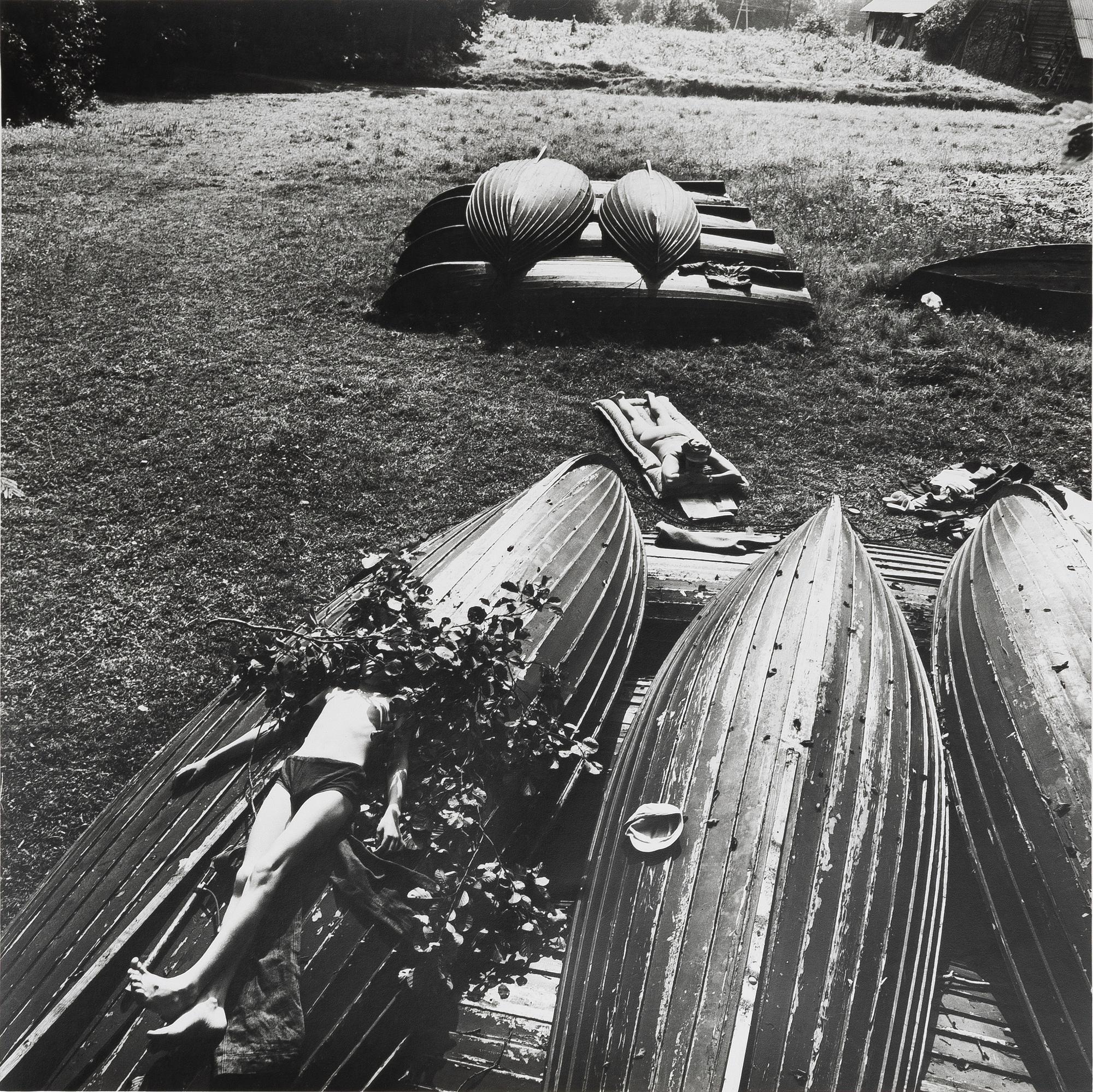 Antanas Sutkus, "Holidays, Simas is bathing in the sun, Bebrusai, 1973".