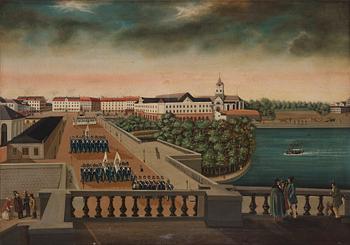 730. Swedish artist, around 1840, Changing of the guard.