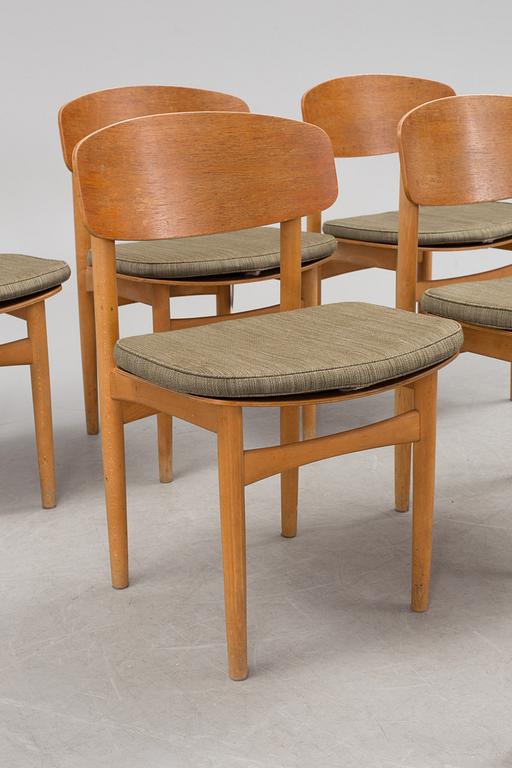 A set of six of model 122 chairs by Børge Mogensen, Denmark.