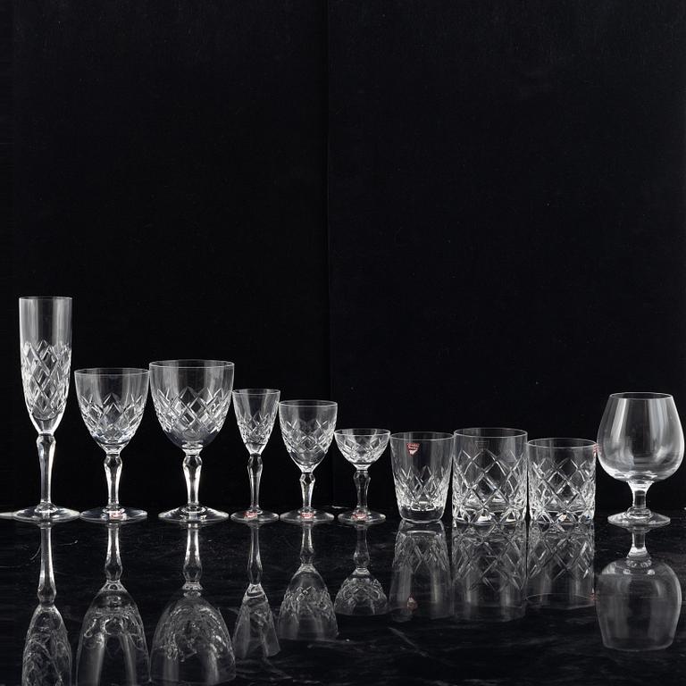 Gunnar Cyrén, glass service, 84 pieces, "Karolina", Olle Alberius, 12 pcs "Napoleon", Gunnar Cyrén, 24 pcs "Sofiero" Orrefors.