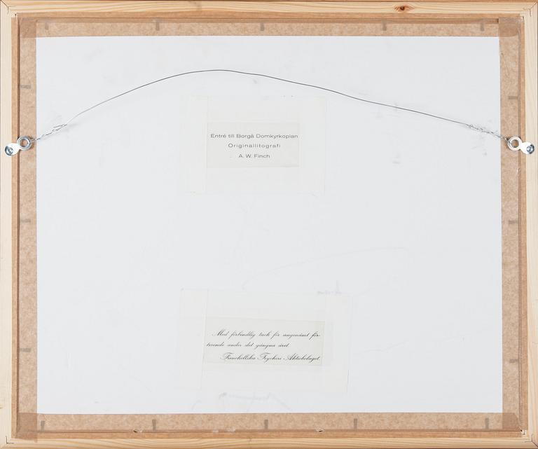 ALFRED WILLIAM FINCH, färglitografi, Frenckellska Tryckeri Aktiebolaget. Signerad.