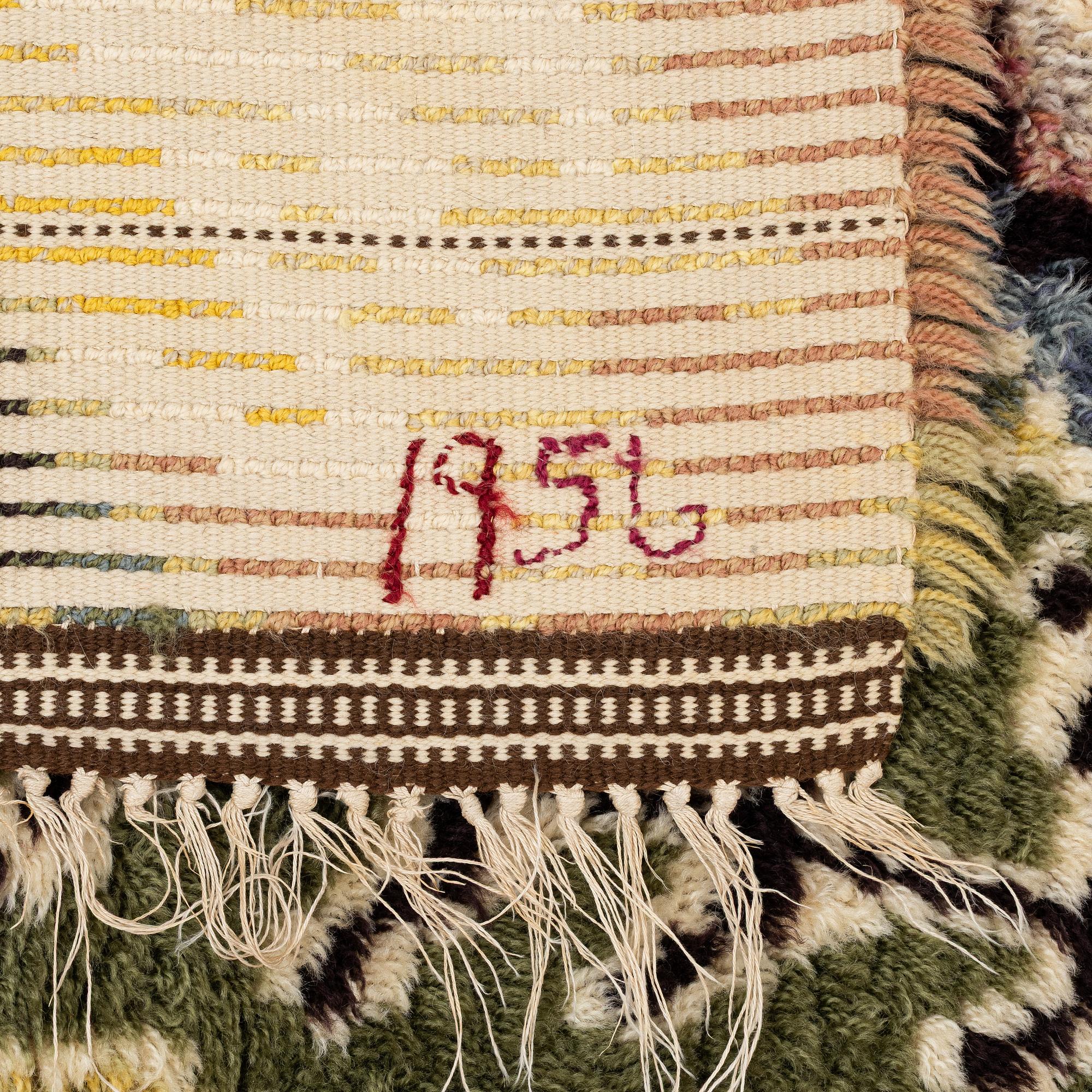 Rug, Scandinavian designer, approx. 205 x 115 cm.