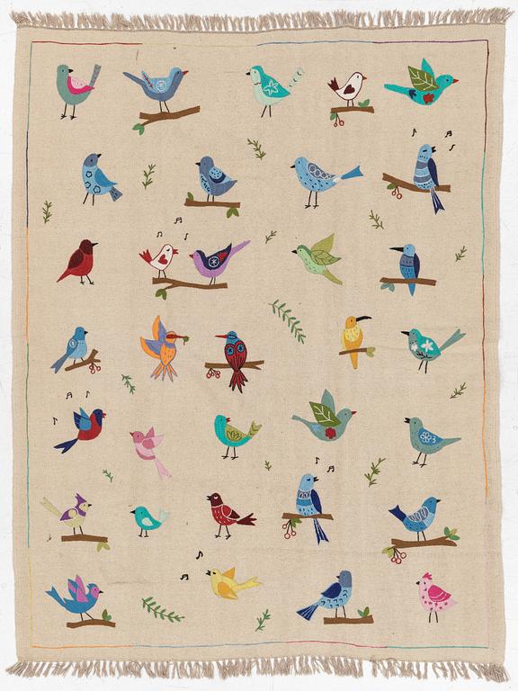 A hand-embroidered Kelim rug, c. 230 x 173 cm.