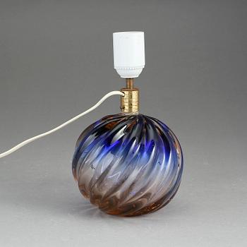 BORDSLAMPA, glas, Murano, 1900-talets andra hälft.