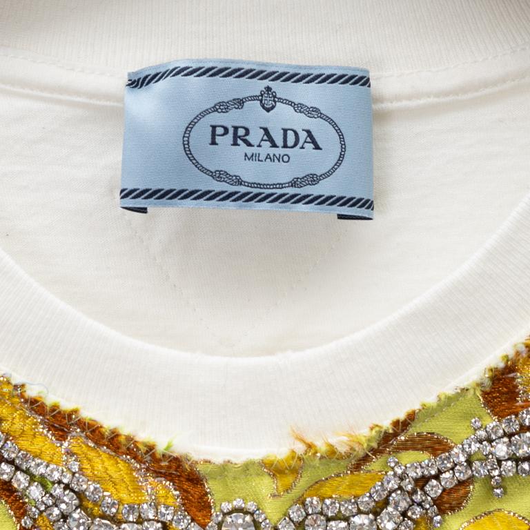 Prada, a cotton top with strass, size XS.
