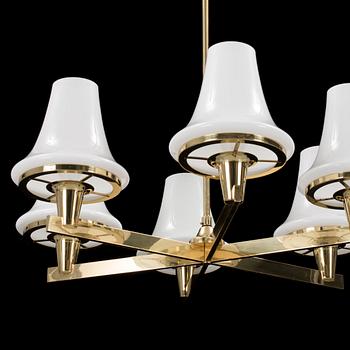 HANS-AGNE JAKOBSSON, a brass ceiling lamp, 1970's.