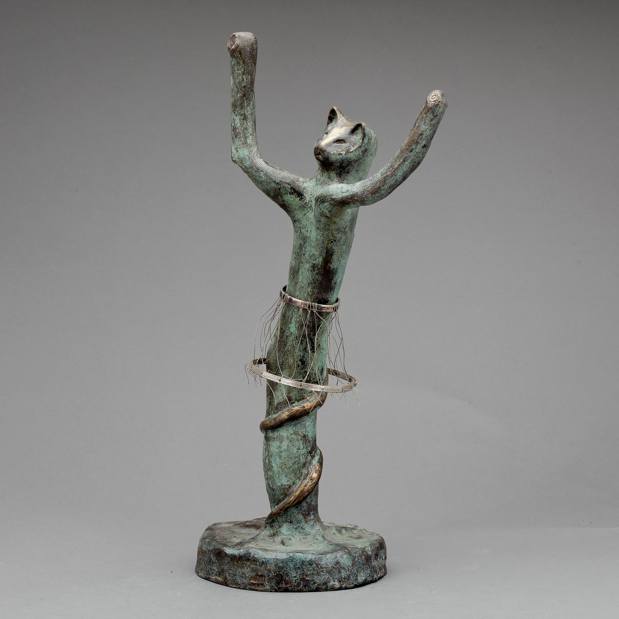 CECILIA B GRÖNING, brons och silver, signerad Cecilia B Gröning.