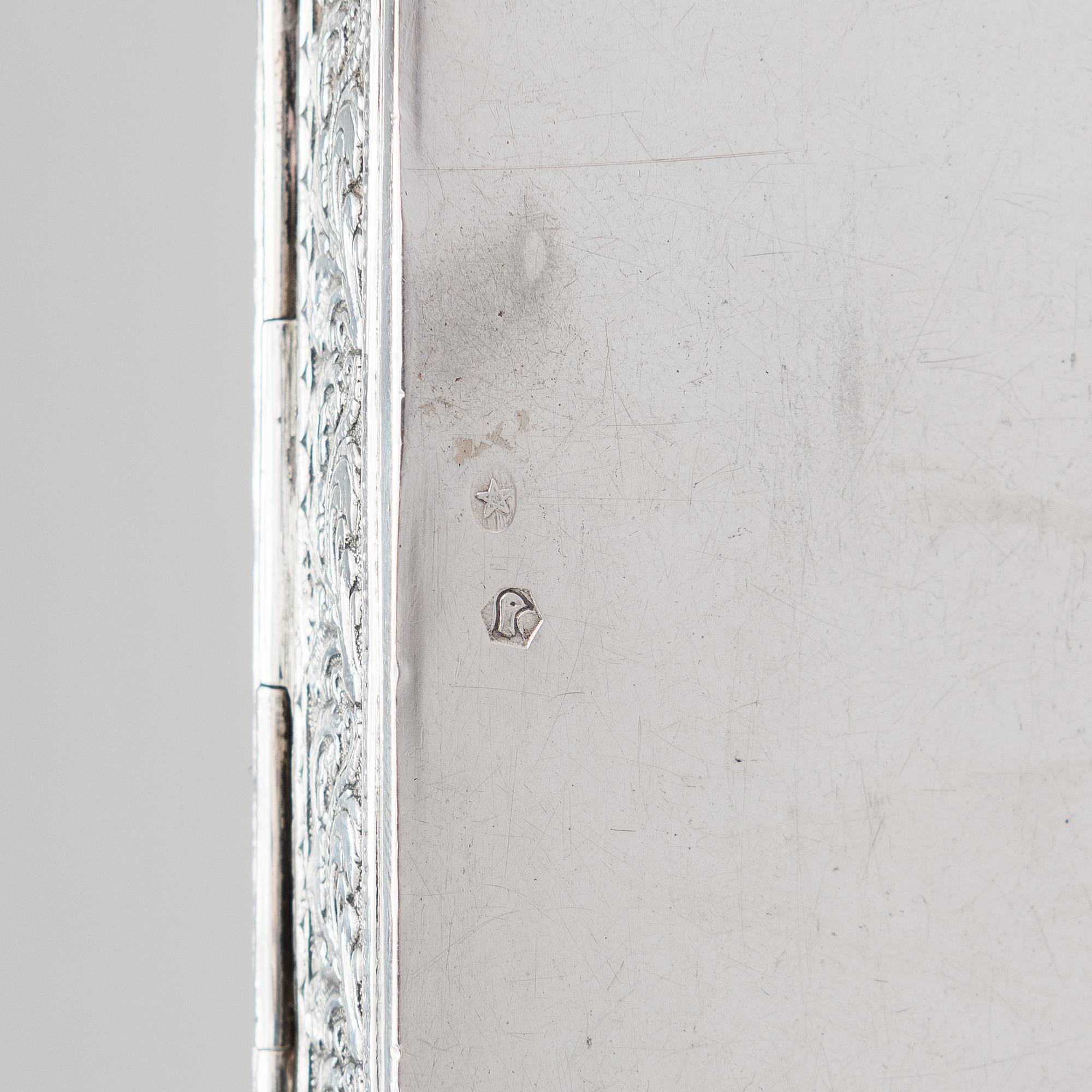 SAVUKERASIOITA, 2 kpl, ja RASIA, hopeaa, Suomi ja Espanja, 1900-luku.