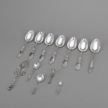 PARTI SILVER, 12 delar, bland annat CG Hallberg, 1909. Total vikt ca 512g.