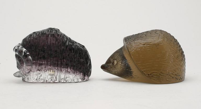 FIGURINER, 17 st, glas, Svenskt glas, Världsnaturfonden WWF utgivna mellan 1973–1987, upplaga om 8000ex.