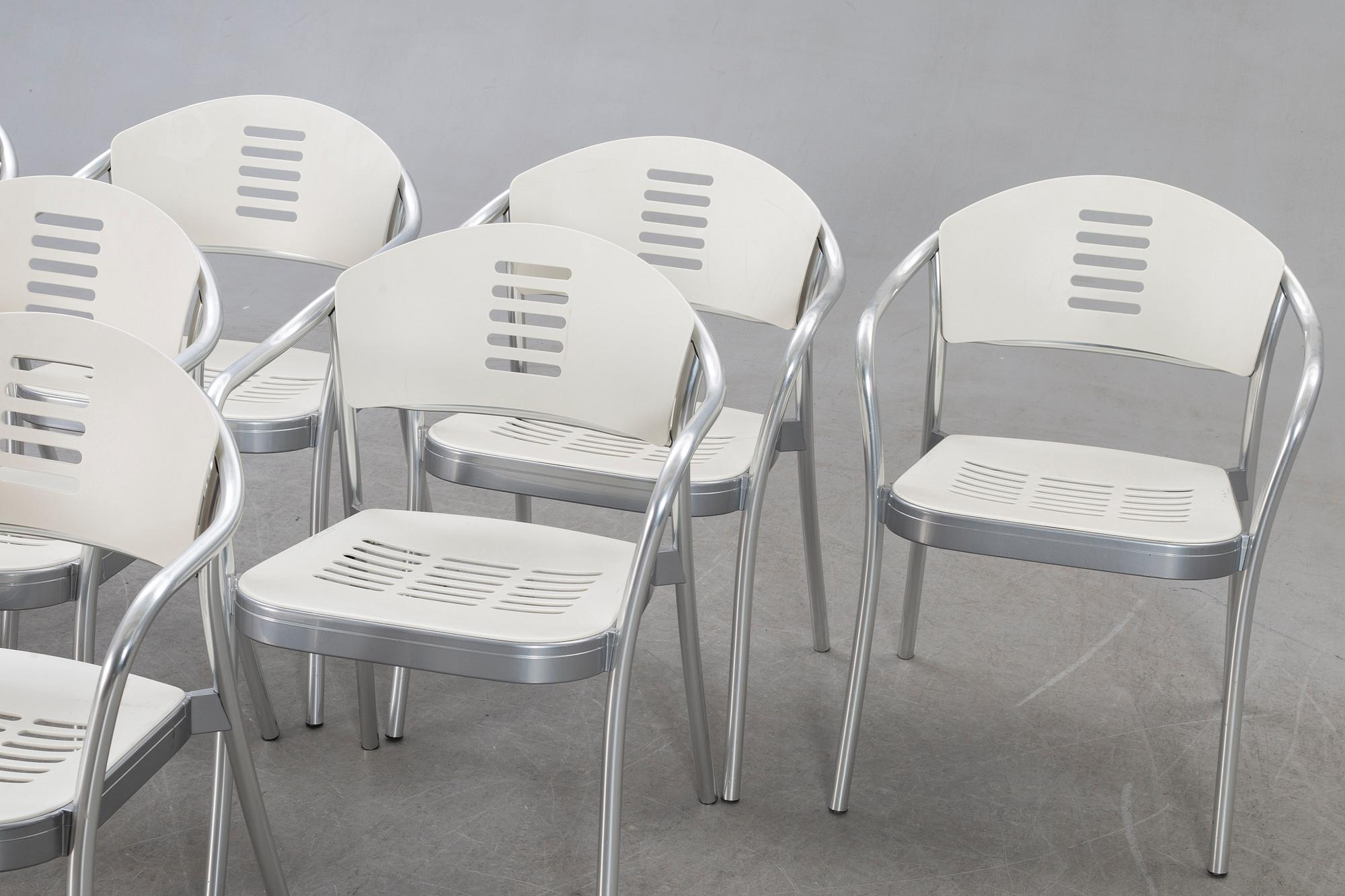 Vico Magistretti, chairs 6 pcs Kartell, Mauna kea alter part of the 20th century.