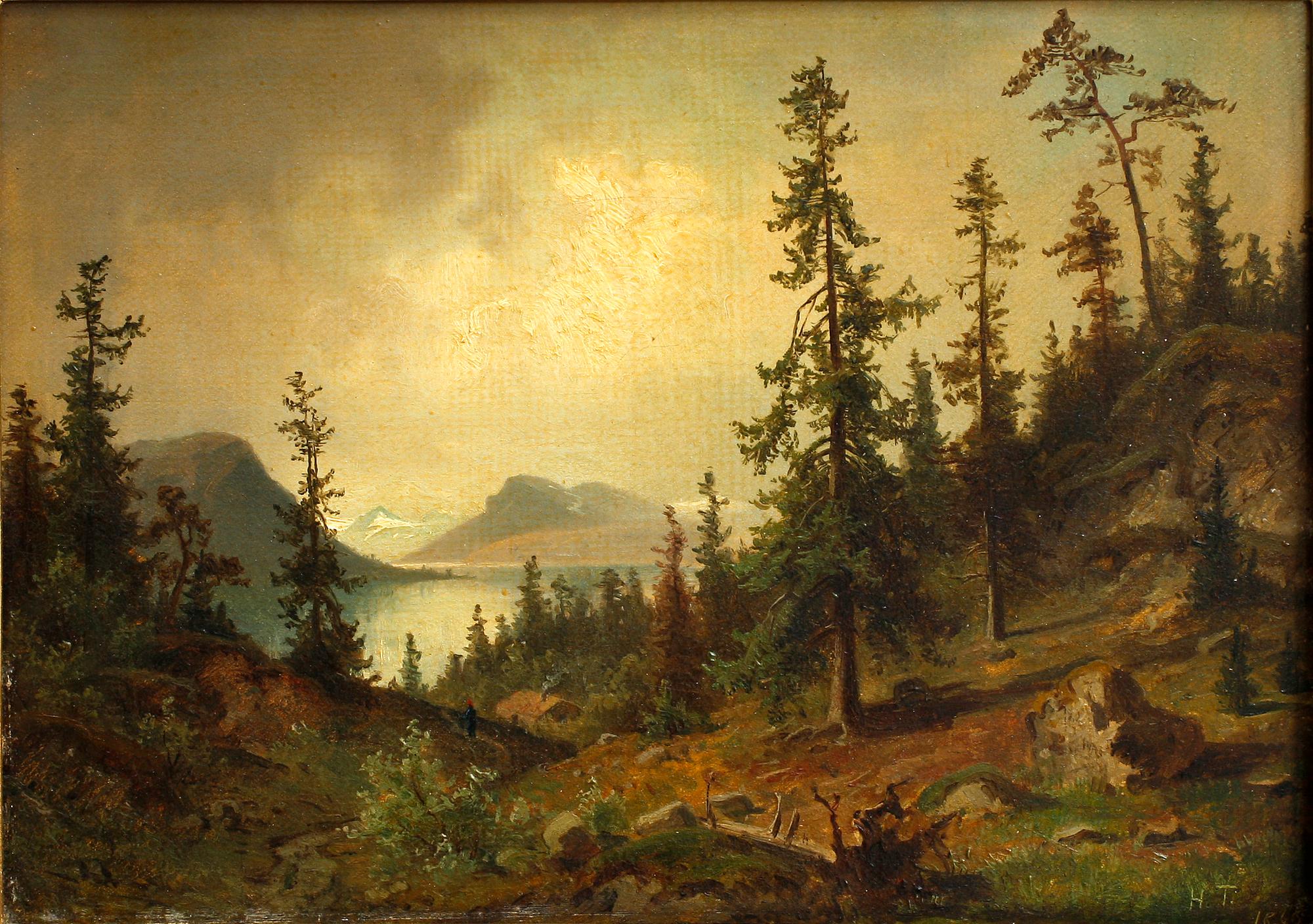 OKÄND KONSTNÄR, olja på duk, monogramsign HT, 1800/1900.