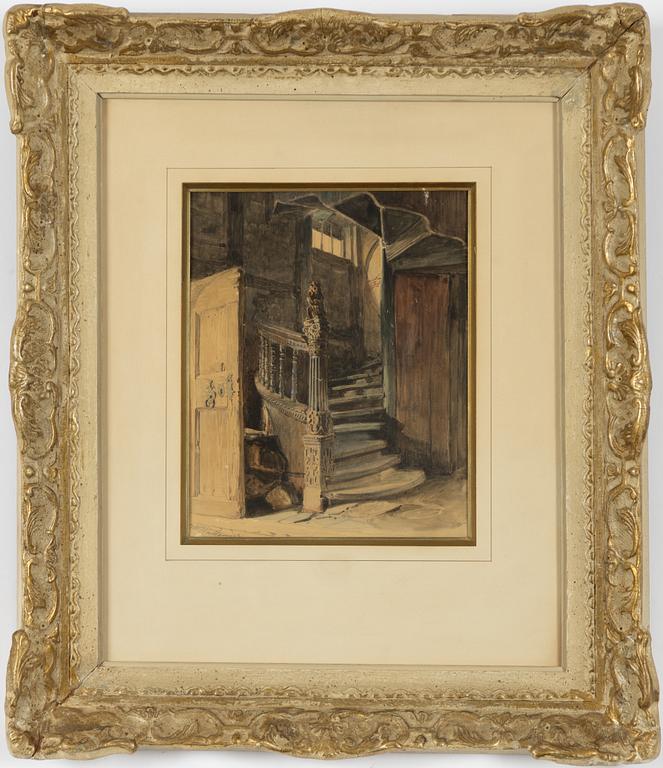 Josef Wilhelm Wallander, Staircase, possibly Gripsholm.
