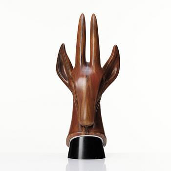 Gunnar Nylund, a unique stoneware sculpture of a buck's head, Rörstrand, Sweden 1950-60s.