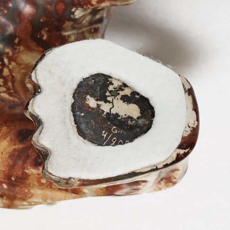 Gunnar Nylund, a stoneware sculpture of a lion, "Leo" Rörstrand, Sweden 1940's.