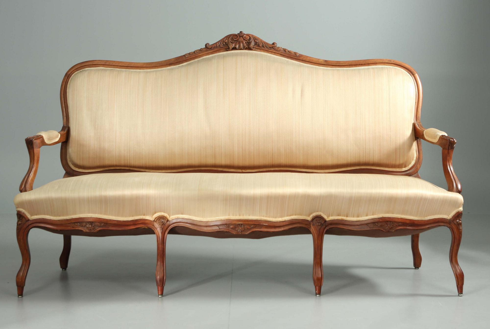 SALONGSMÖBEL, 6 delar, Louis XV-stil, 1900-tal.