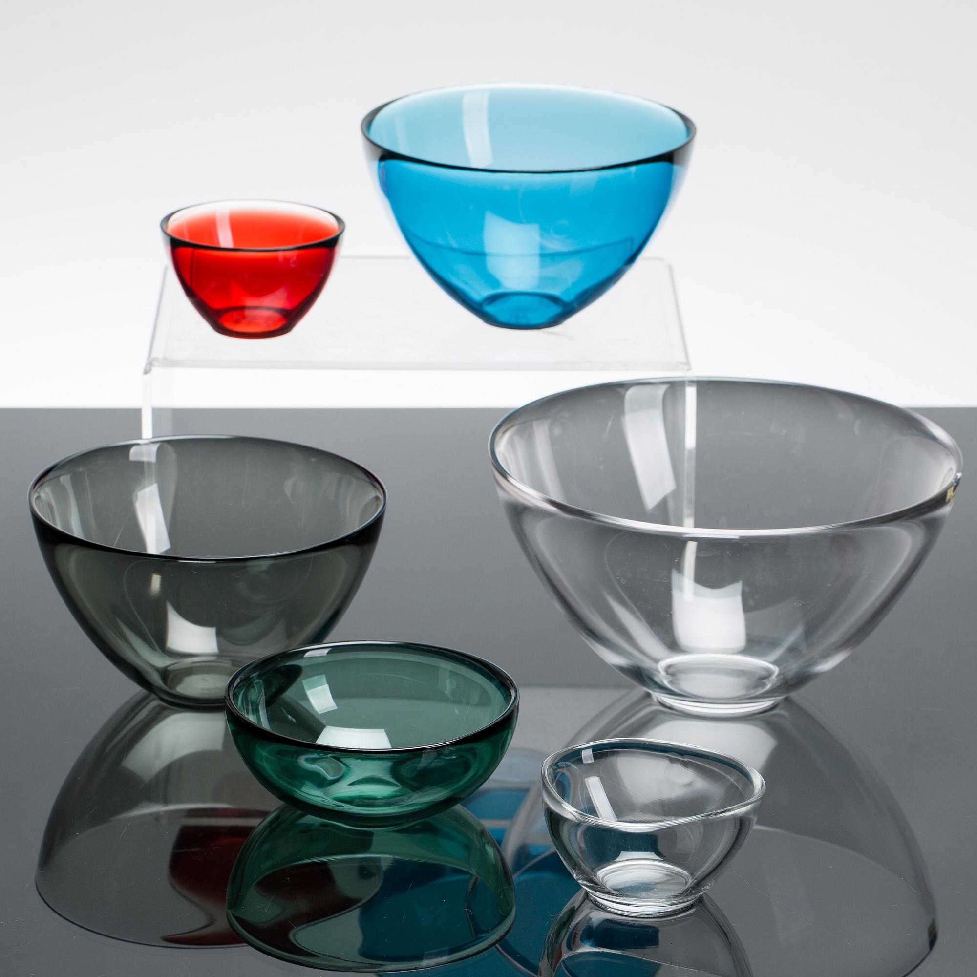 SKÅLAR, ca 16 st, glas "Fuga", Orrefors.