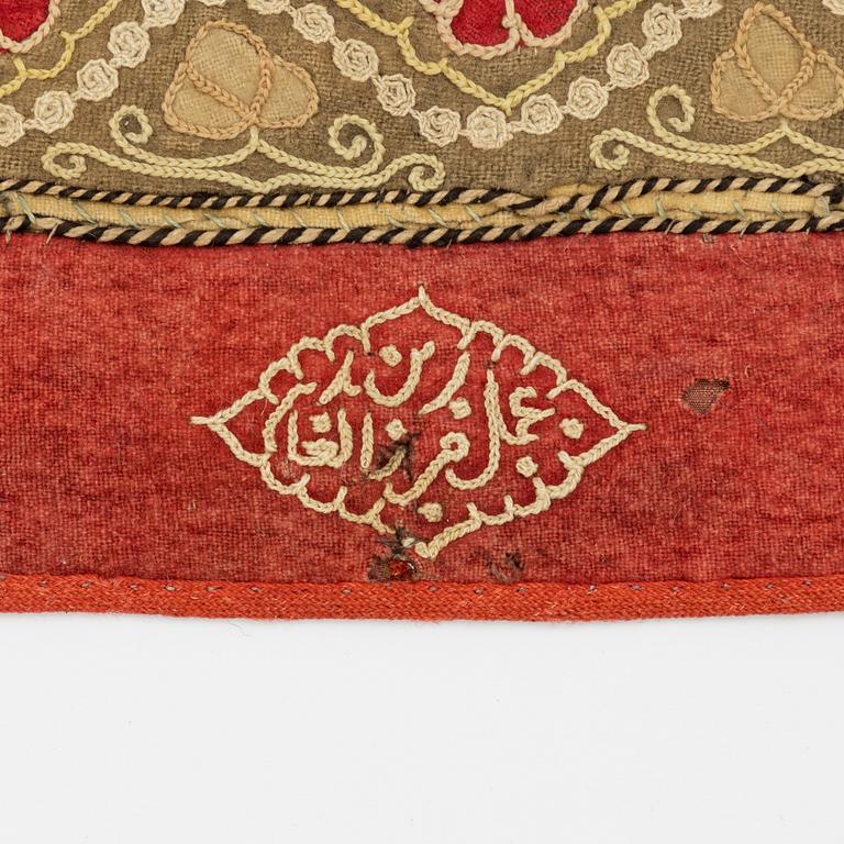 A Rasht embroided textile, North Persia, around the year 1900, c 157 x 115 cm.