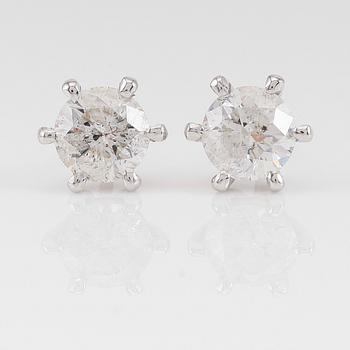 ÖRHÄNGEN, 1 par, 18K vitguld och diamanter tot ca 2.06 ct.
