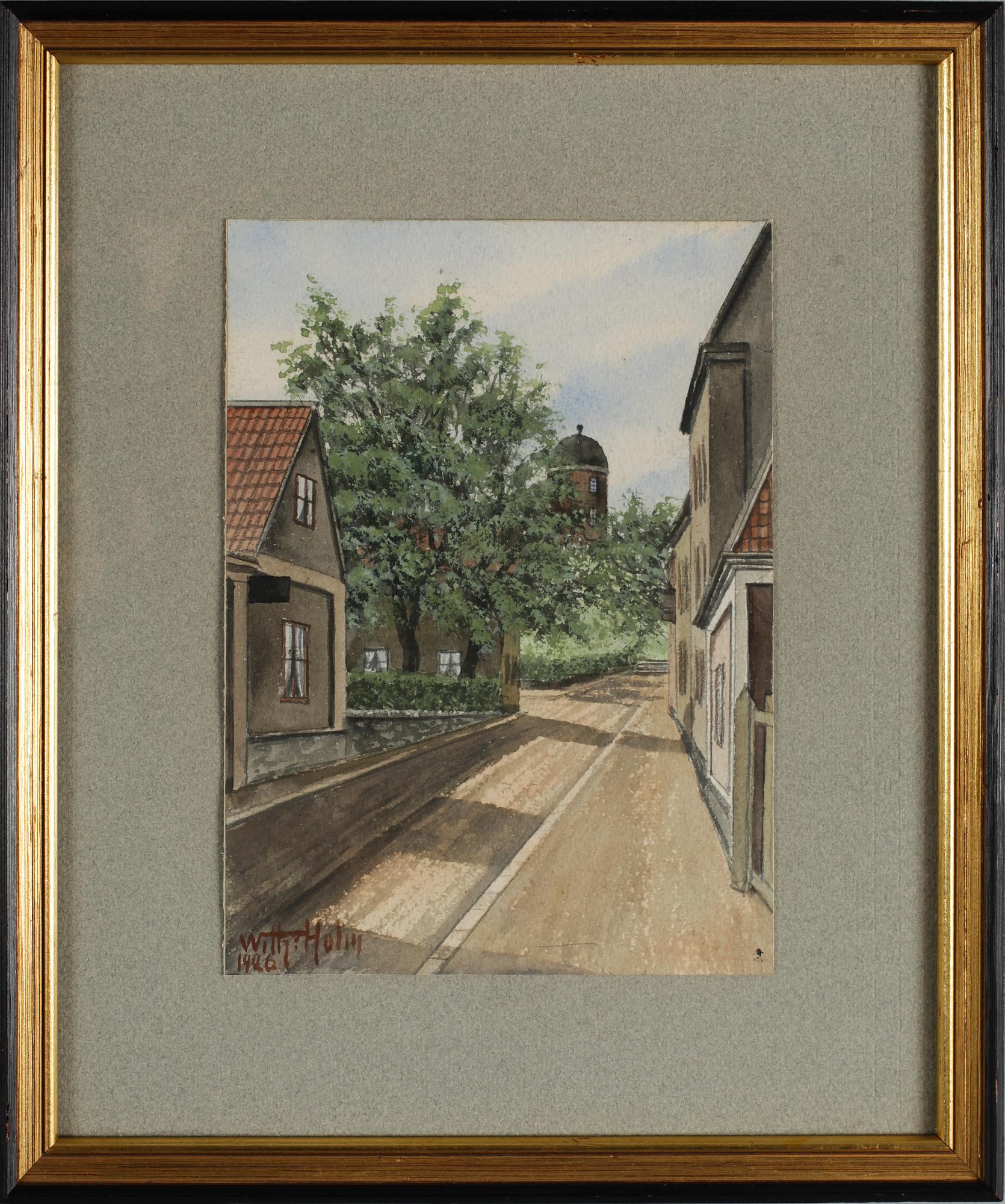 AKVARELLER, 6 st, bl a August Olsson, 1900-talets första hälft.