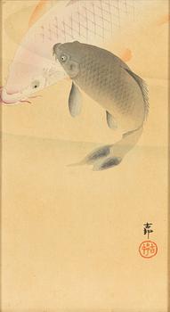 Ohara Koson, Japan, 'Två karpar'.