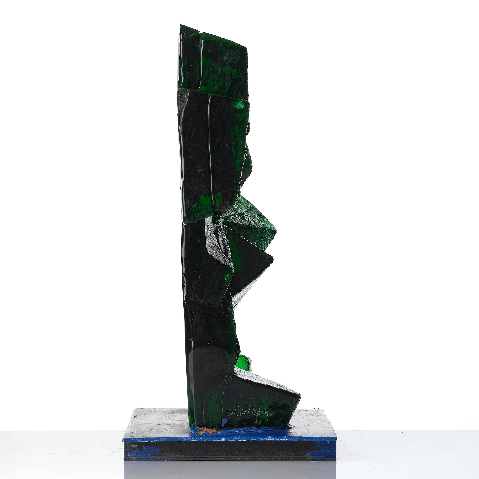 Edvin Öhrström, "Låt oss komma överens" (Let's Come to an Agreement), a cast glass sculpture, Lindshammar Glassworks, post 1955.