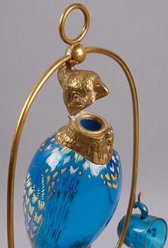 PORTVINSTAPP, mässing och glas, 1800-tal.