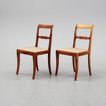 A set of eight stained birch chairs, mid 19th Century.