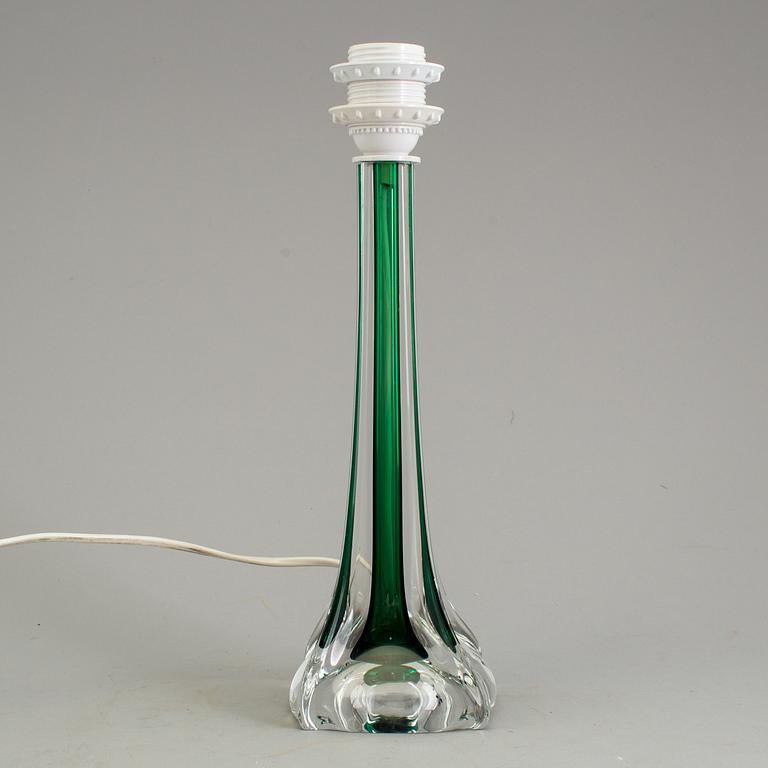 A glass table lamp, Flygsfors glassworks, 1960´s.