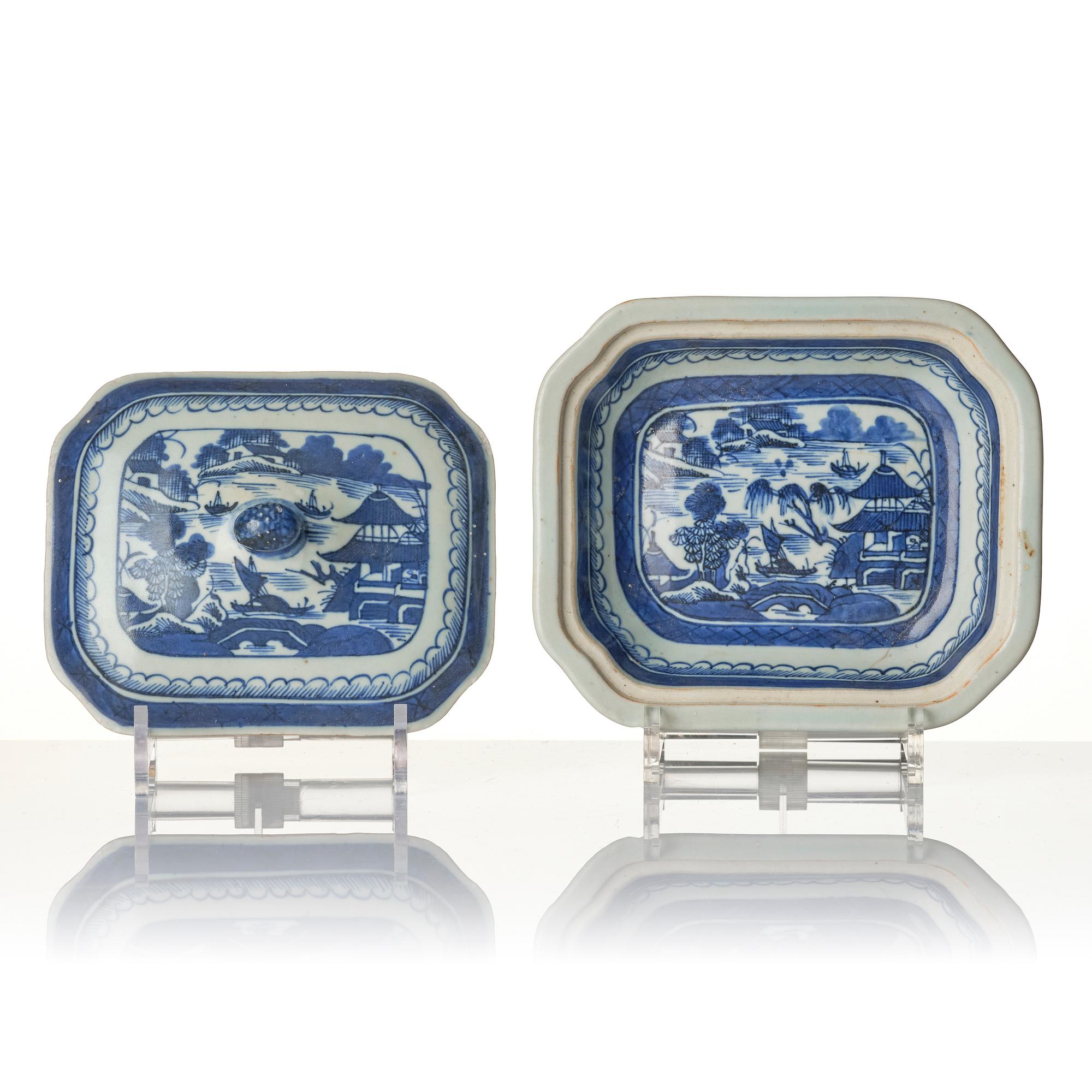 Servisdelar, 18 stycken, porslin. Qingdynastin, omkring 1900.