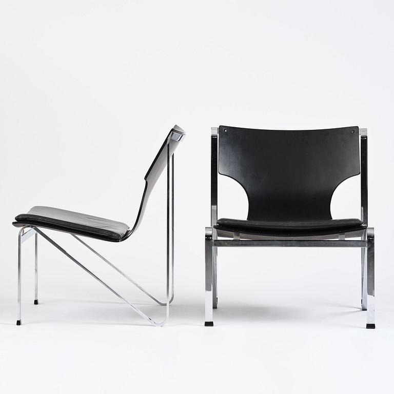 Sigurd Persson, a rare pair of armchairs, Åry Stålmöbler, Örsjö, 1960s.