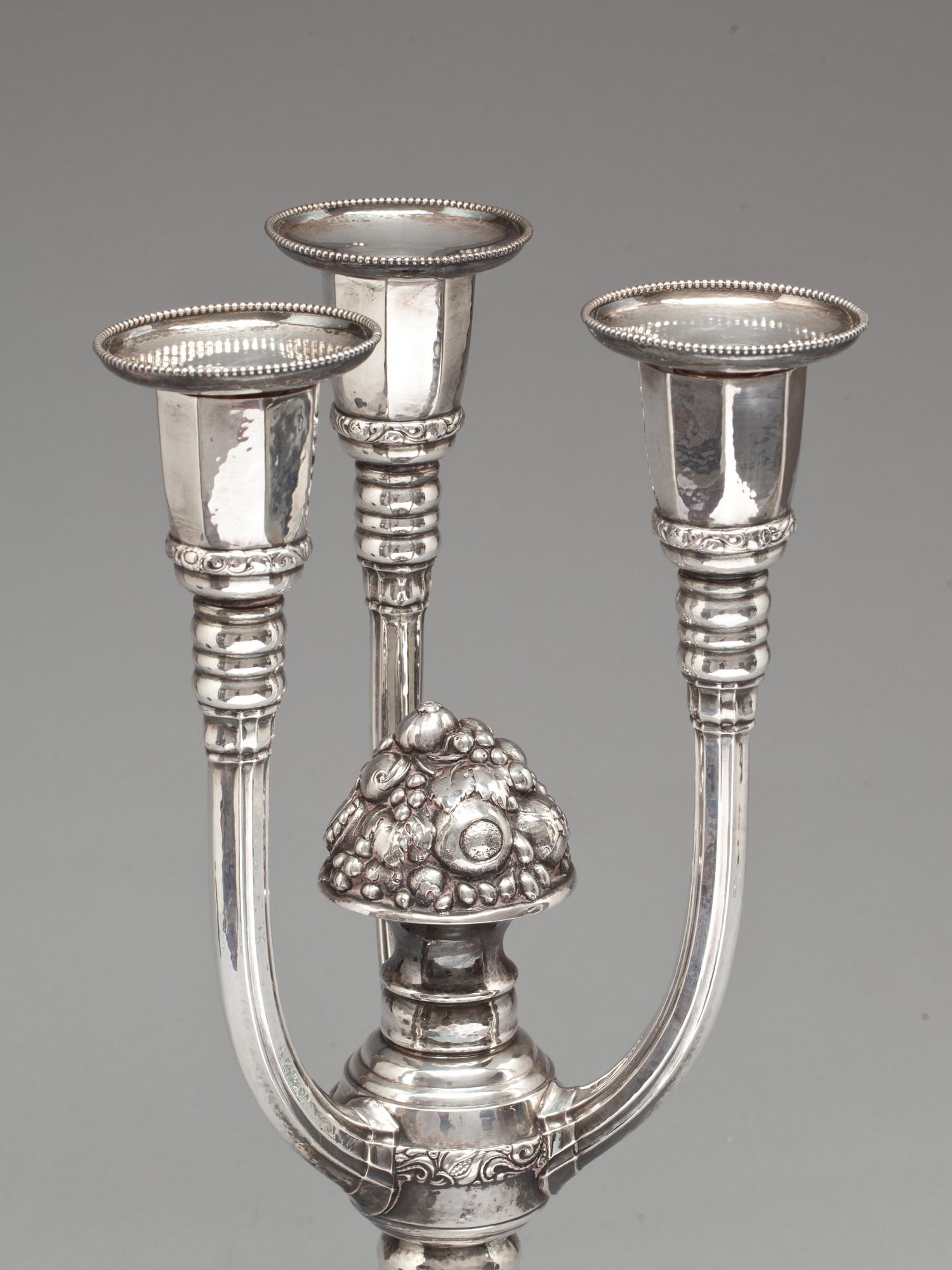 KANDELABER, silver 835/1000, Köpenhamn, Danmark, 1928.