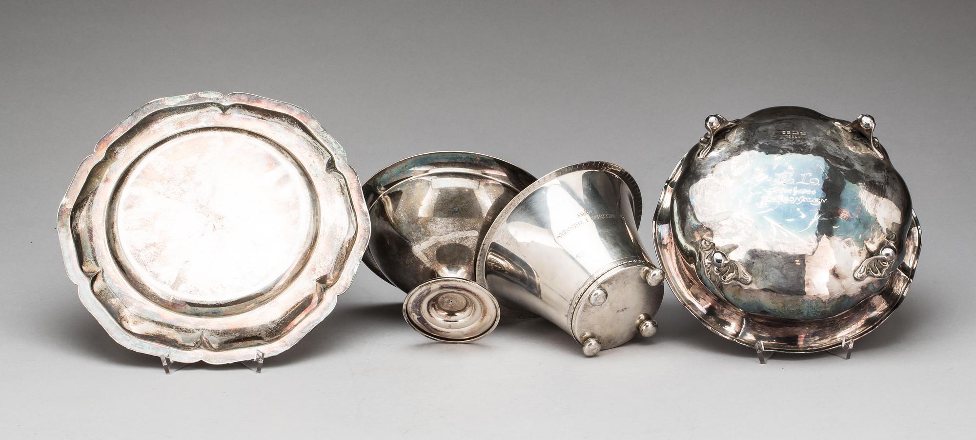 PARTI SILVER, 4 delar, vikt ca 1400g.