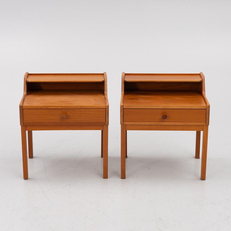 Bedside tables, a pair, second half of the 20th century.