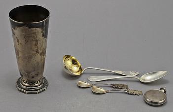 PARTI SILVER, 6 delar, bl a GAB, Stockholm, 1909. Tot v ca 440 g.