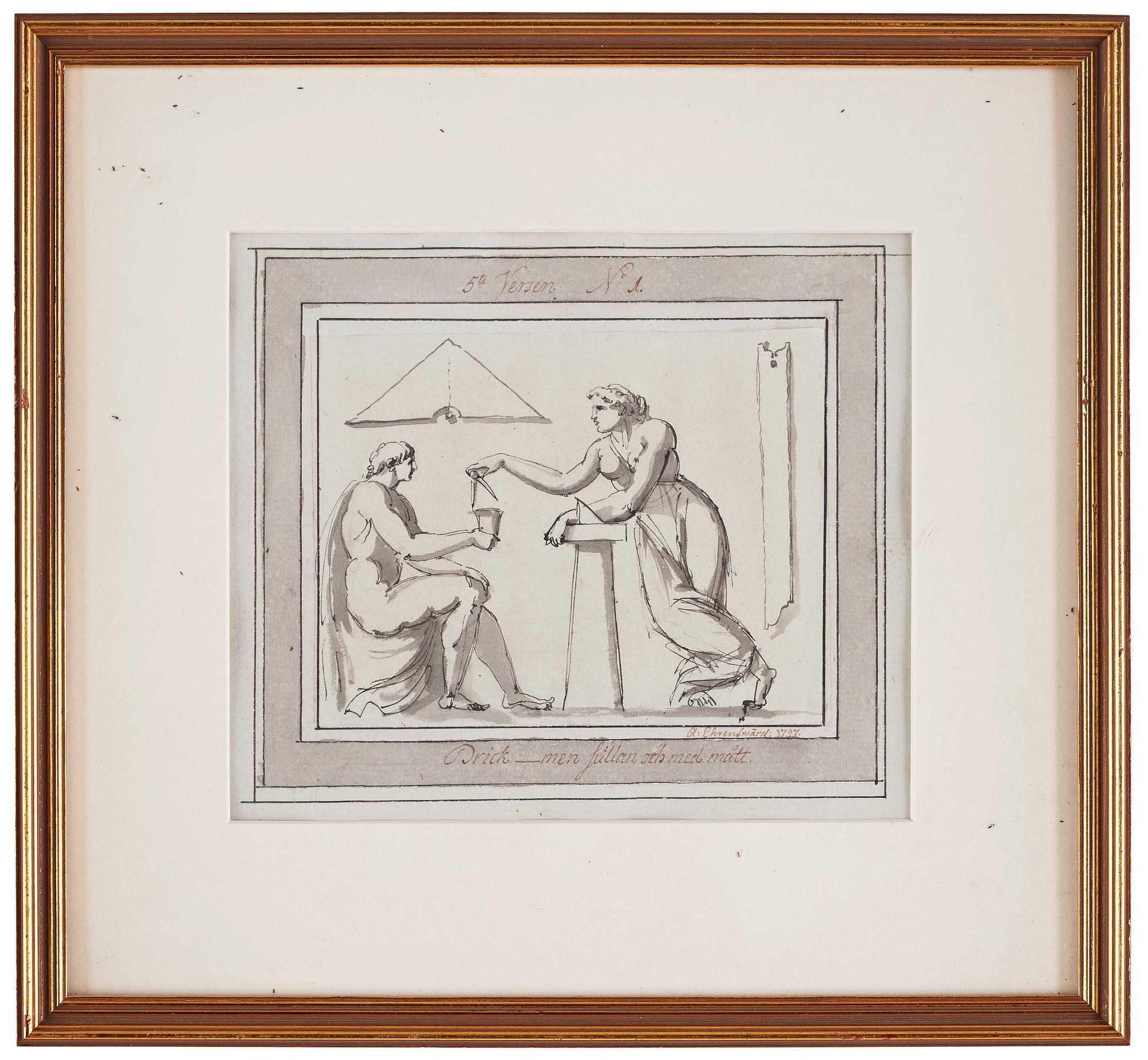Carl August Ehrensvärd, "Goda gosse, glaset töm". Illustrations for drinking songs, 24.